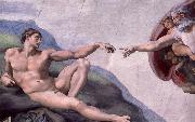 Michelangelo Buonarroti Adams creation  Fran Sistine Chapel ceiling Germany oil painting artist